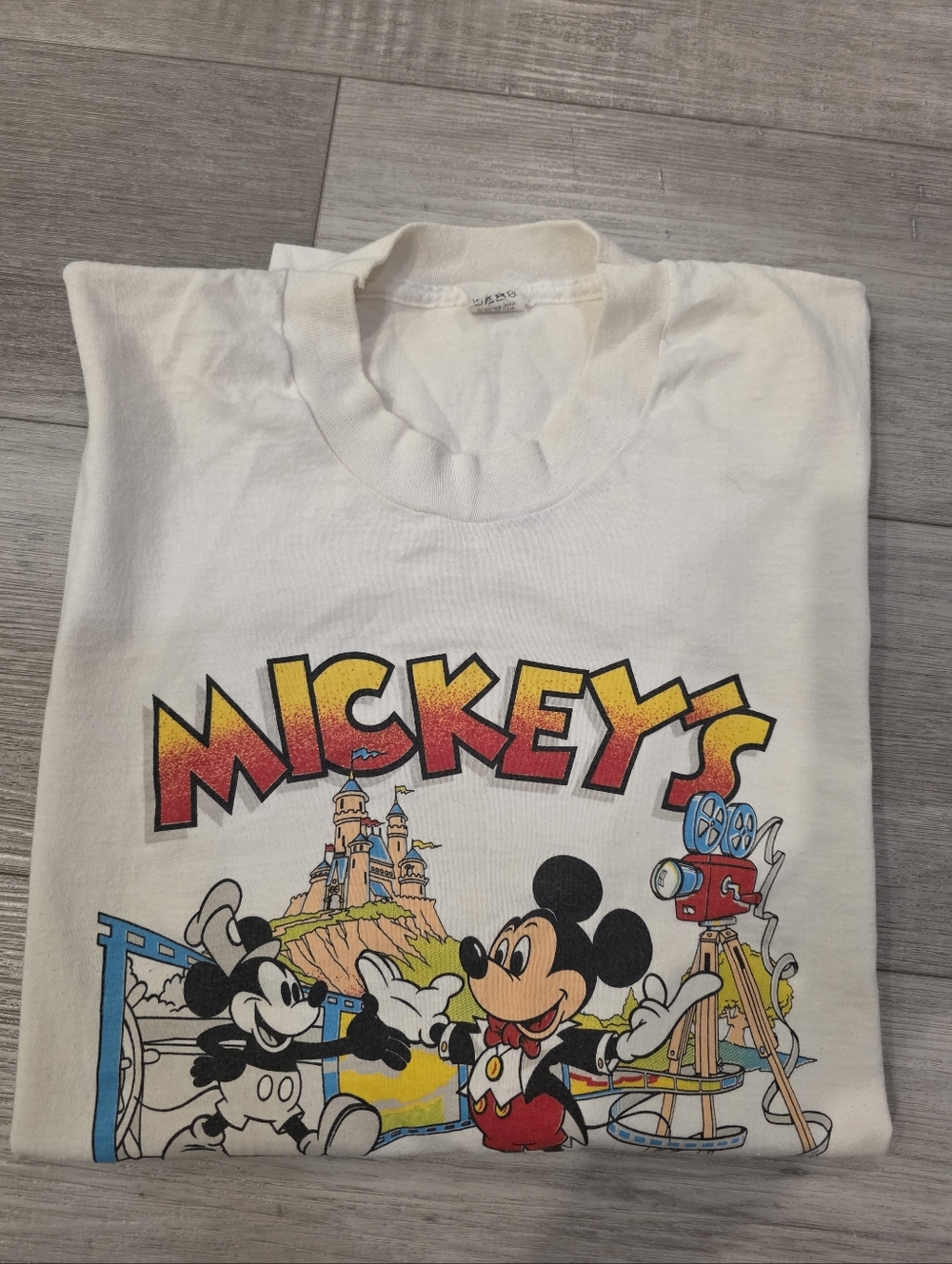 Vintage Mickey Mouse 60th Birthday Tee 1988 Disney Velva Sheen USA XL Rare - Picture 8 of 10